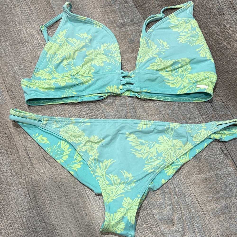 Floral Blue and Yellow Bikini Set